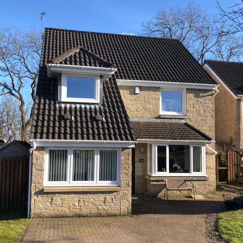 White windows on detached Scottish home